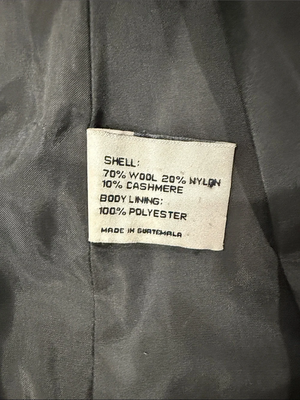 Larry Levine Black Wool Blend Winter Trench Overcoat Jacket Coat Size 8